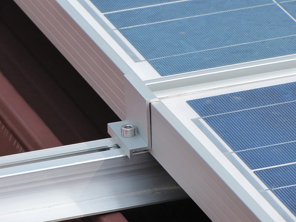 Commercial solar module installation detail